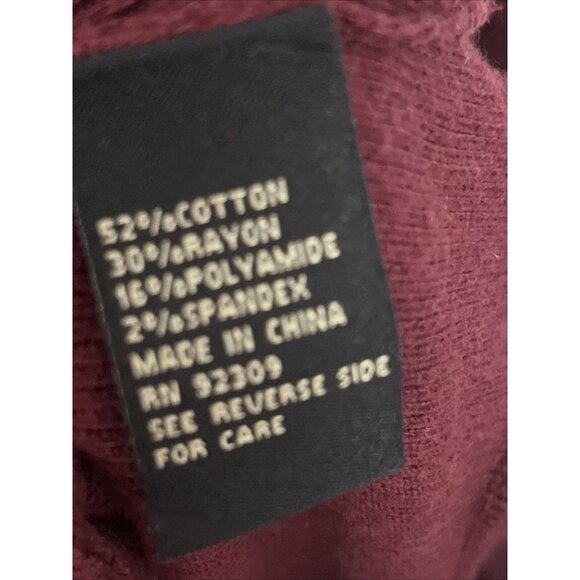 DG2 Diane Gilman Sweater Maroon Ruffle Sleeve & Hem Burgundy Large - Picture 5 of 5
